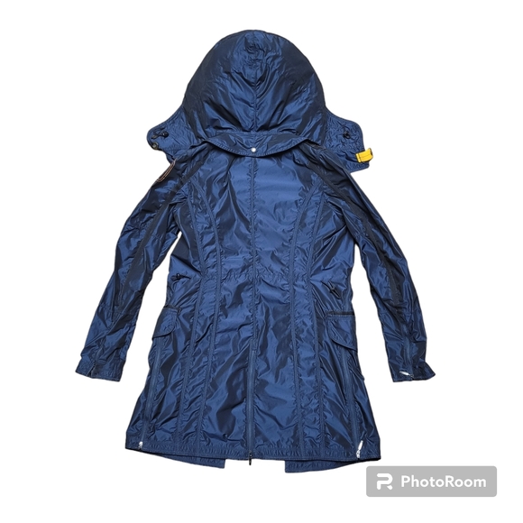 Retail $640.00 P.J.S. Parajumpers Women's Blue Hooded Parka Jacket Size M - Picture 3 of 12